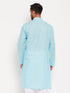 Vastramay Men's Aqua Cotton Kurta